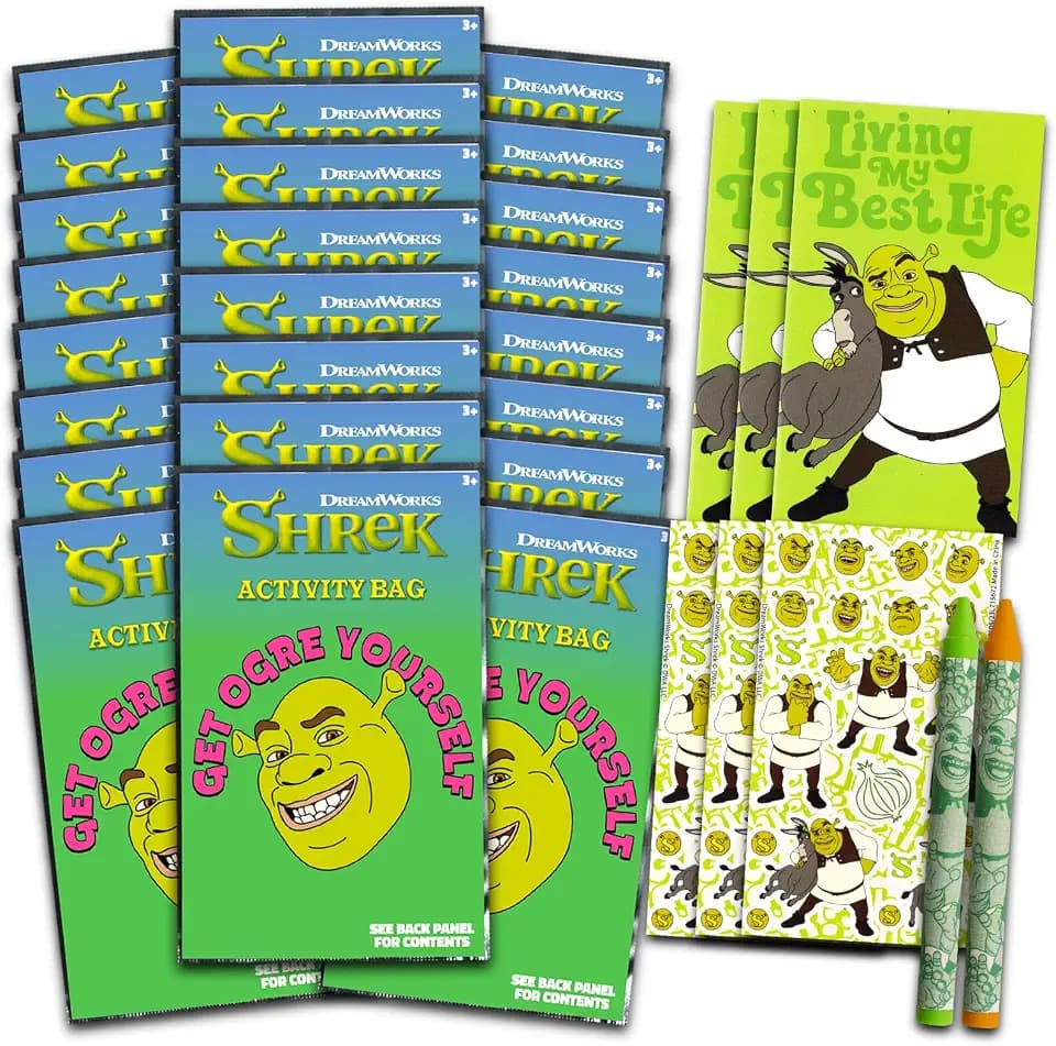 Shrek Party Favors for Kids Bundle - 24 Mini Activity Packs