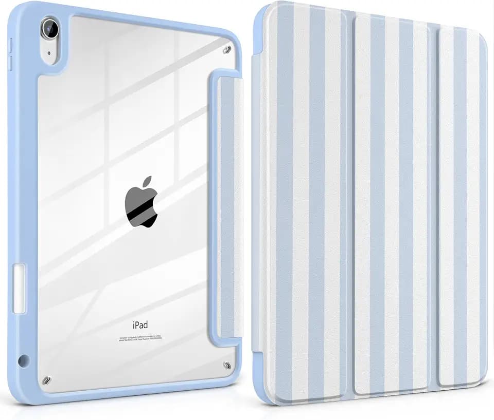 Case for iPad (A16) 11th/10th Gen 2025/2022, Pastel Blue Striped
