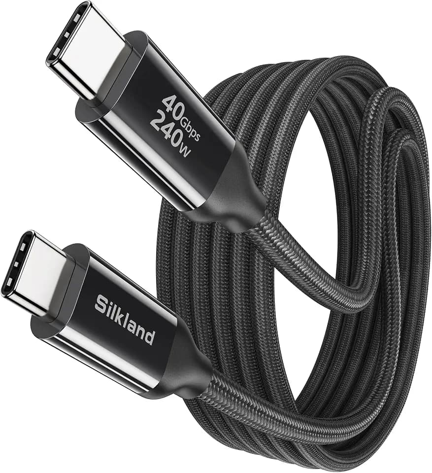Silkland USB4 for Thunderbolt 4 Cable 10FT/3M, 40Gbps, 240W, 8K/Dual 4K