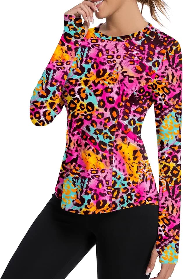 Avoogue Women UPF 80+ UV Shirts Long Sleeve with Thumb Holes Workout Tops