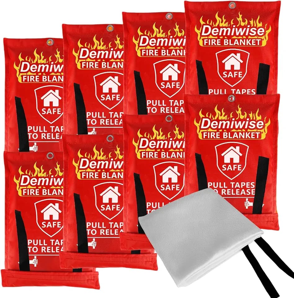 Fire Blankets for Home and Kitchen,8-Pack 40"x40" Emergency Fire Safety Blankets for People House Car Office Warehouse Emergency Survival Safety
