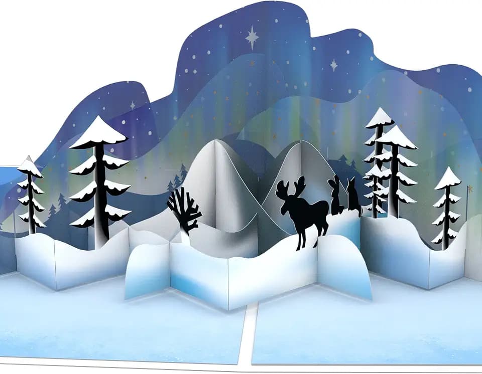 Lovepop® Nordlichter 3D Pop-Up Karte Winter Borealis magische Polarlichter