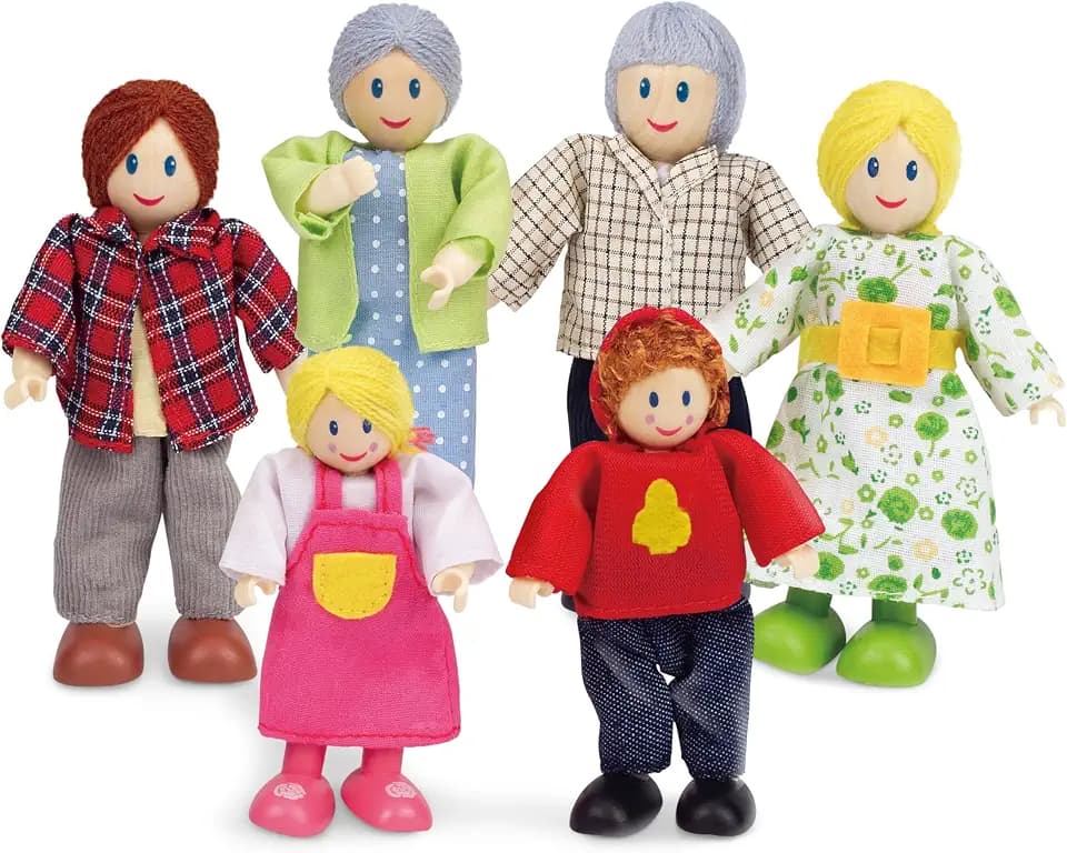 Hape Happy Family Dollhouse Set Award Winning Doll Family Set, Unique Accessory for Kid’s Wooden Dolls House.