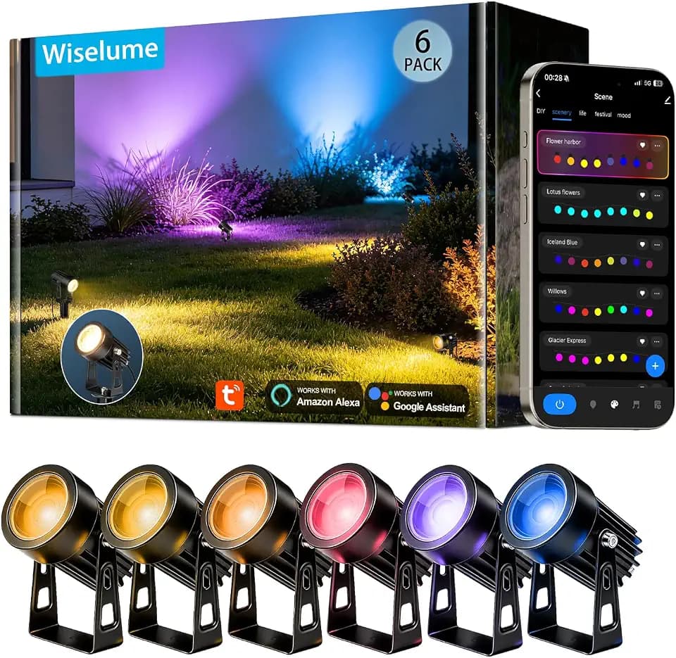Smart Outdoor Low Voltage Landscape Lighting 6 Pack, App Control