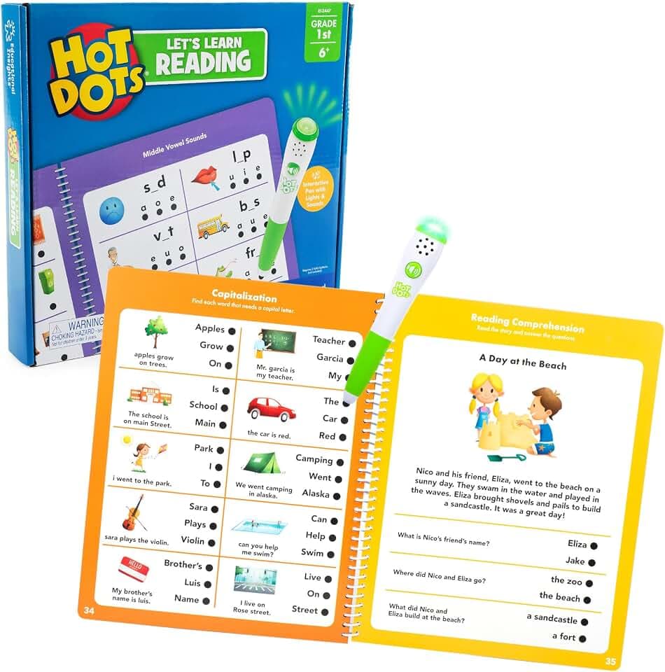 Educational Insights Hot Dots Let's Learn 1st Grade Reading Workbook
