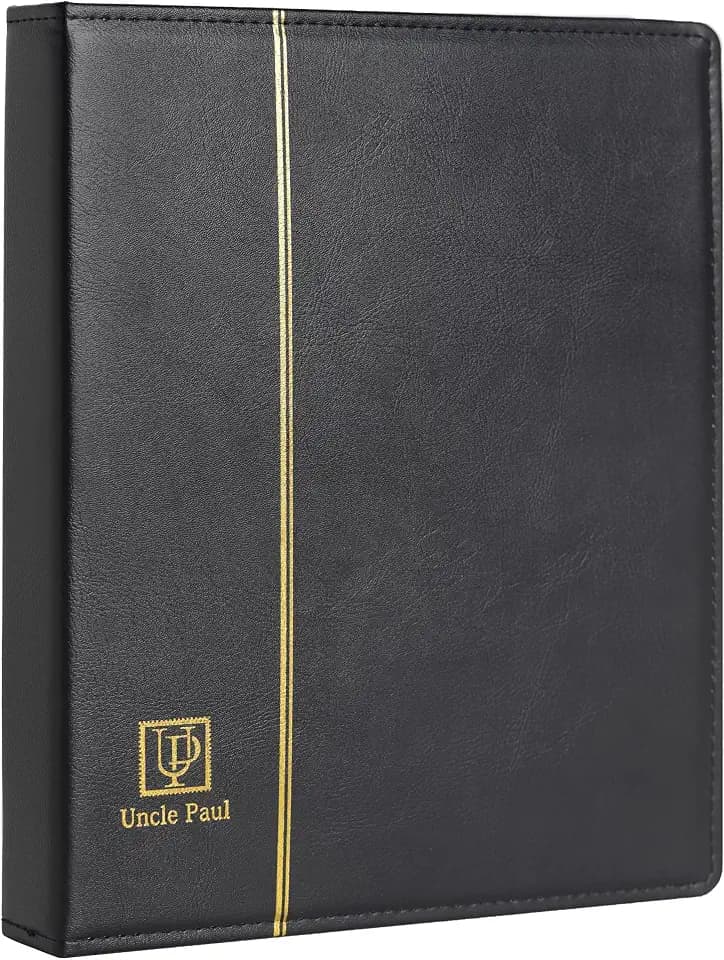 4 Ring Binder Black Cover Compatible with 4/9/11-Hole Coins Money Pages