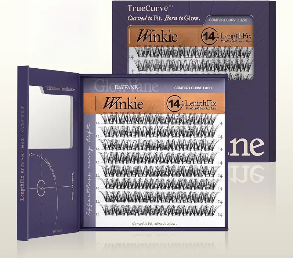 TrueCurve Lash Clusters, Wispy Curved Band Eyelash 14mm, Winkie