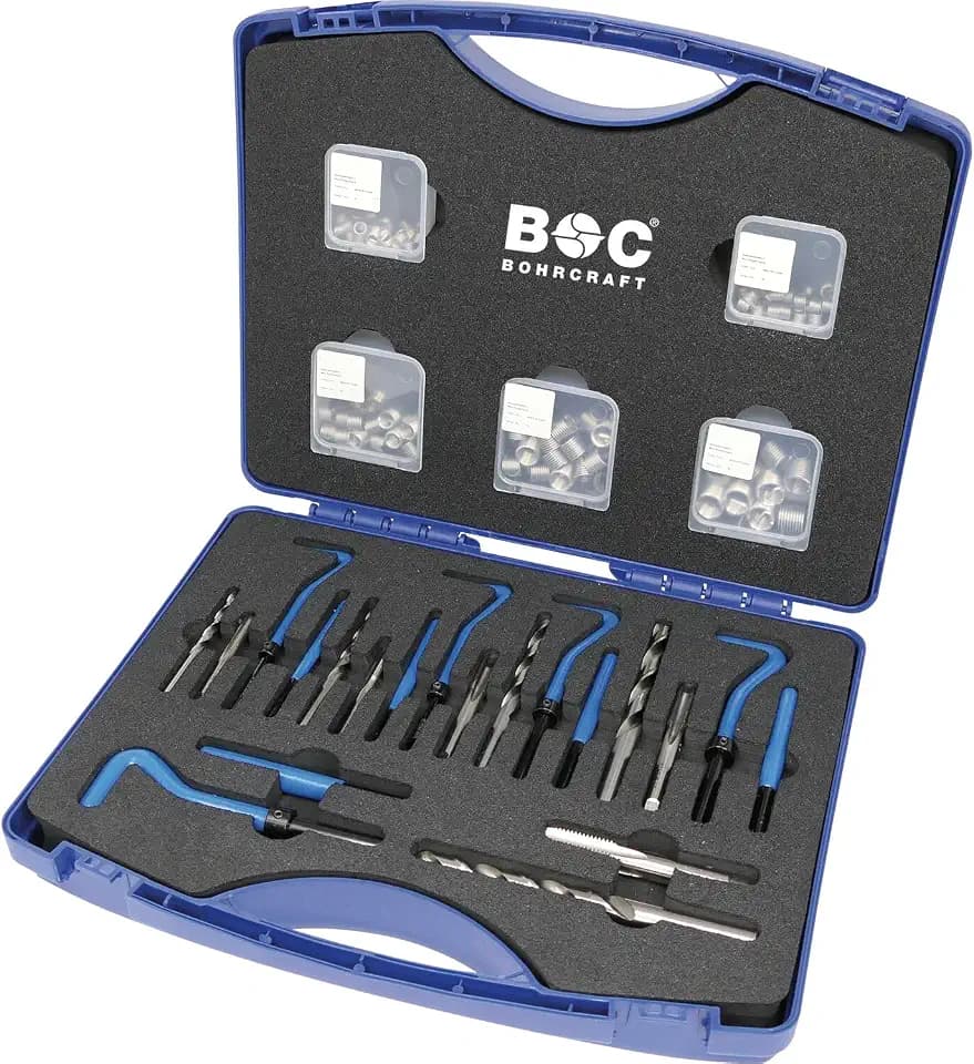 Bohrcraft Jg. reparadores de roscas, maleta de plastico GR-512 130-uds. //M5-M12
