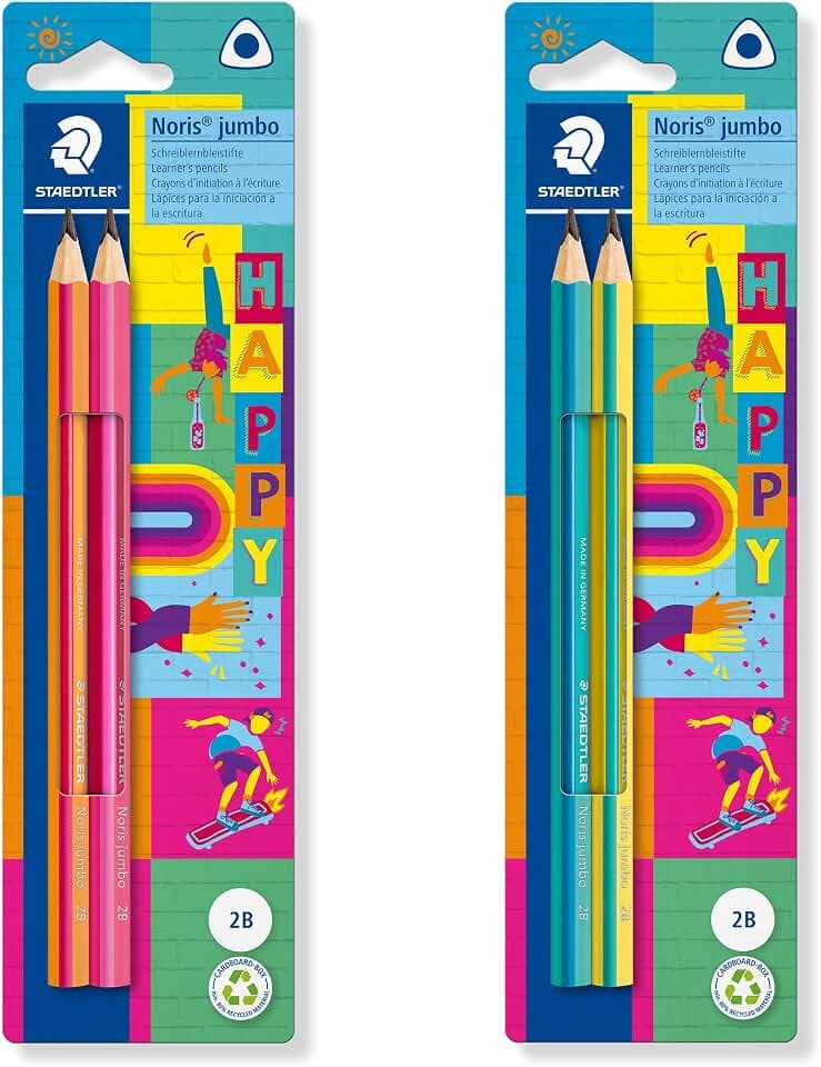 STAEDTLER Noris Jumbo 119 Bleistift Dreikant – 2er-Set, 2B