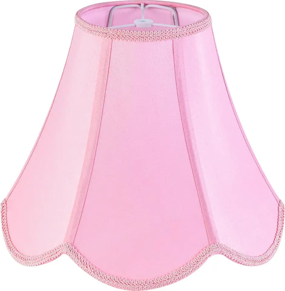 GO&SO Lamp Shades 1Pc,6" x 13" x 10.6",Scalloped Lamp Shade,Pink Petals
