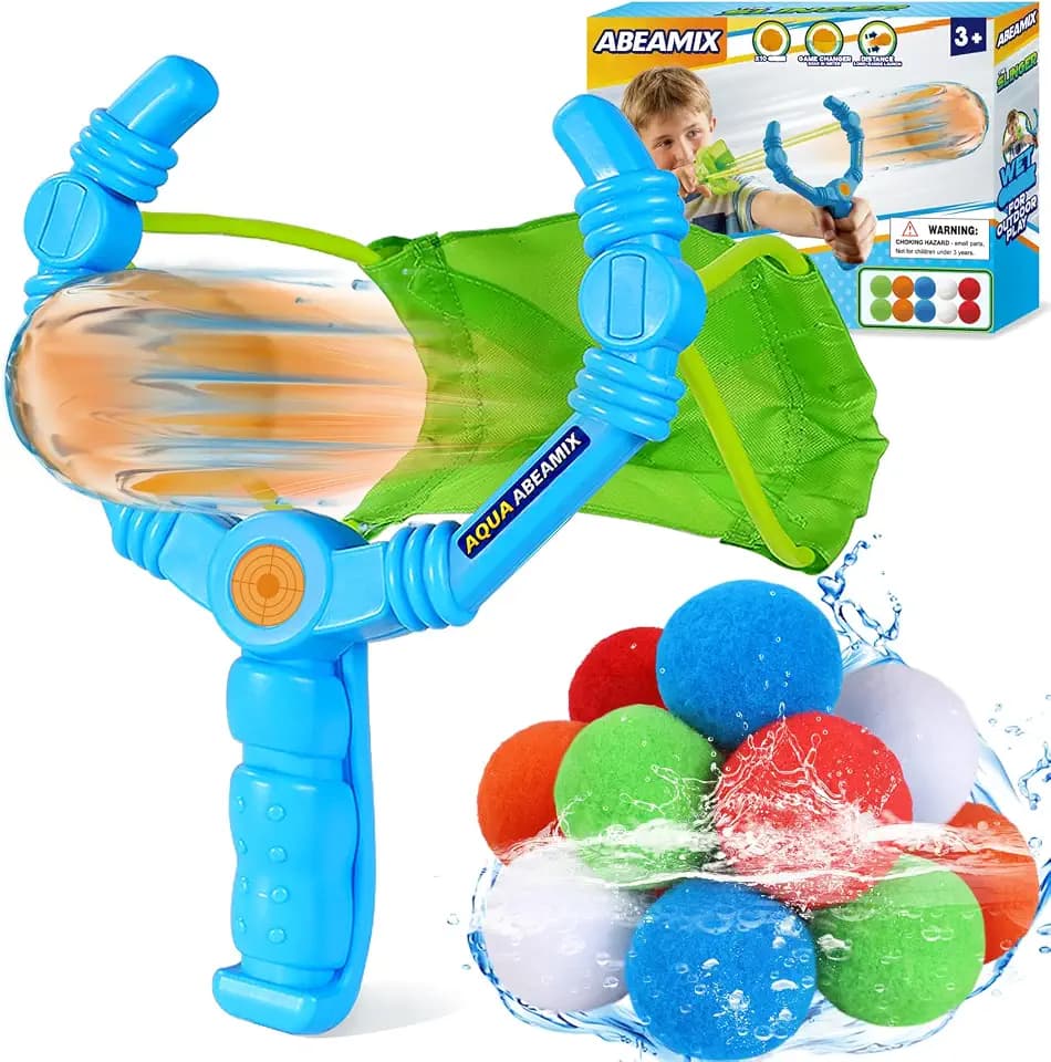 Reusable Water Balloons for Kids, Slingshot Balls Laucher Game Toys Indoor