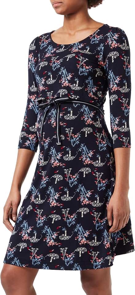 Noppies Damen Dress nurs 3/4 SLV AOP Zahira Kleid, per Pack Blau (Night Sky P277), 38 (Herstellergröße: M)