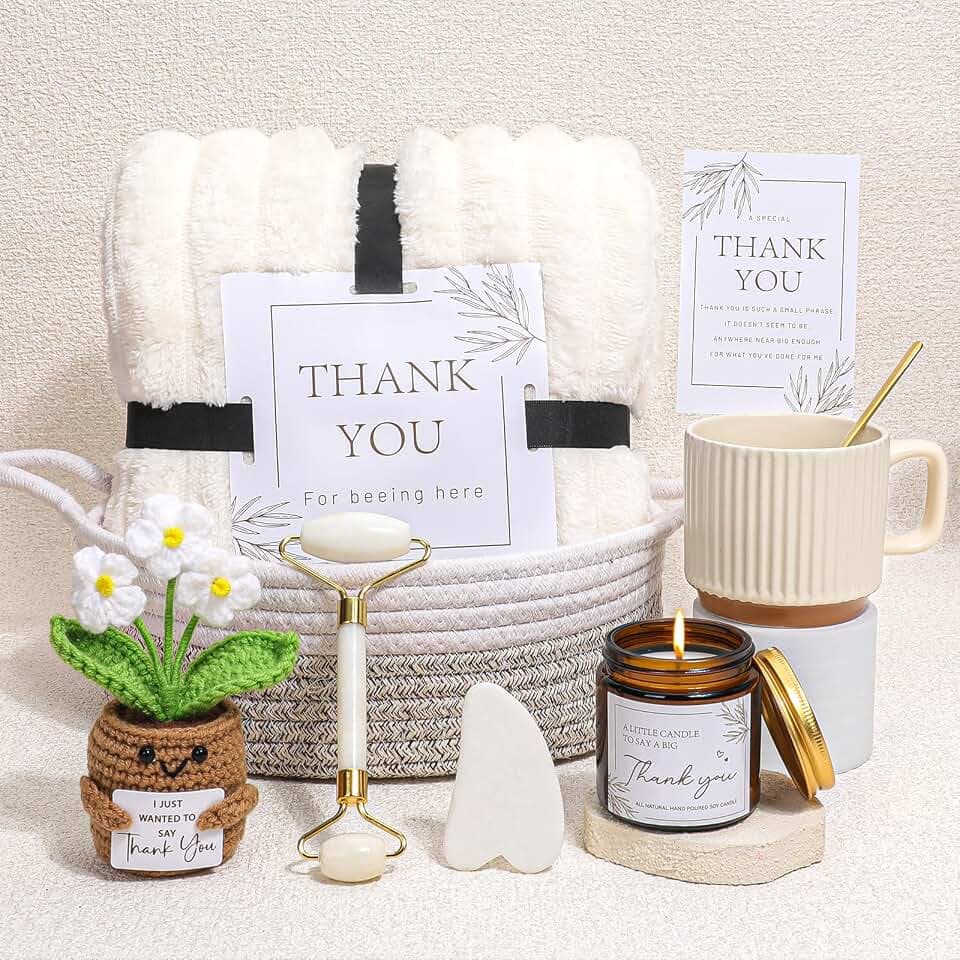 pengtai Thank You Gift for Women | 9 PCS Self Care Gifts | Appreciation Gift Basket for Teacher, Coworker, Friend, Nurse | Perfect for Christmas, Birthday, Retirement, Get Well Soon Gifts for Women