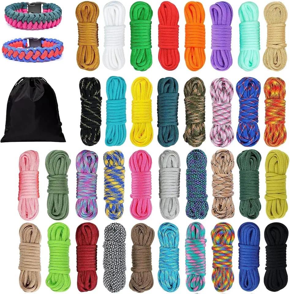36 Stück 10ft/3M Paracord Schnüre 4mm Paracord Armband Nylonseil Schnüre 7 Kern-Strängen para Cord 550 Seil für Outdoor Sport DIY Armbänder Schlüsselanhänger Hundehalsband