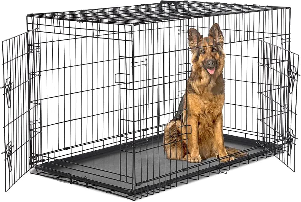 Extra Large Dog Crate 48 Inch Double Door Pet Cage Kennel