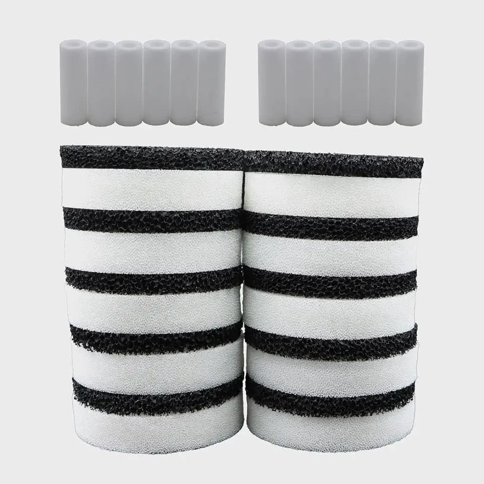 Aquarium Filter Replacement Kit 10 Foam 10 Carbon Rings with 10 Air Stones for Biorb Aquariums Compatible Media Replacement Service Accessories