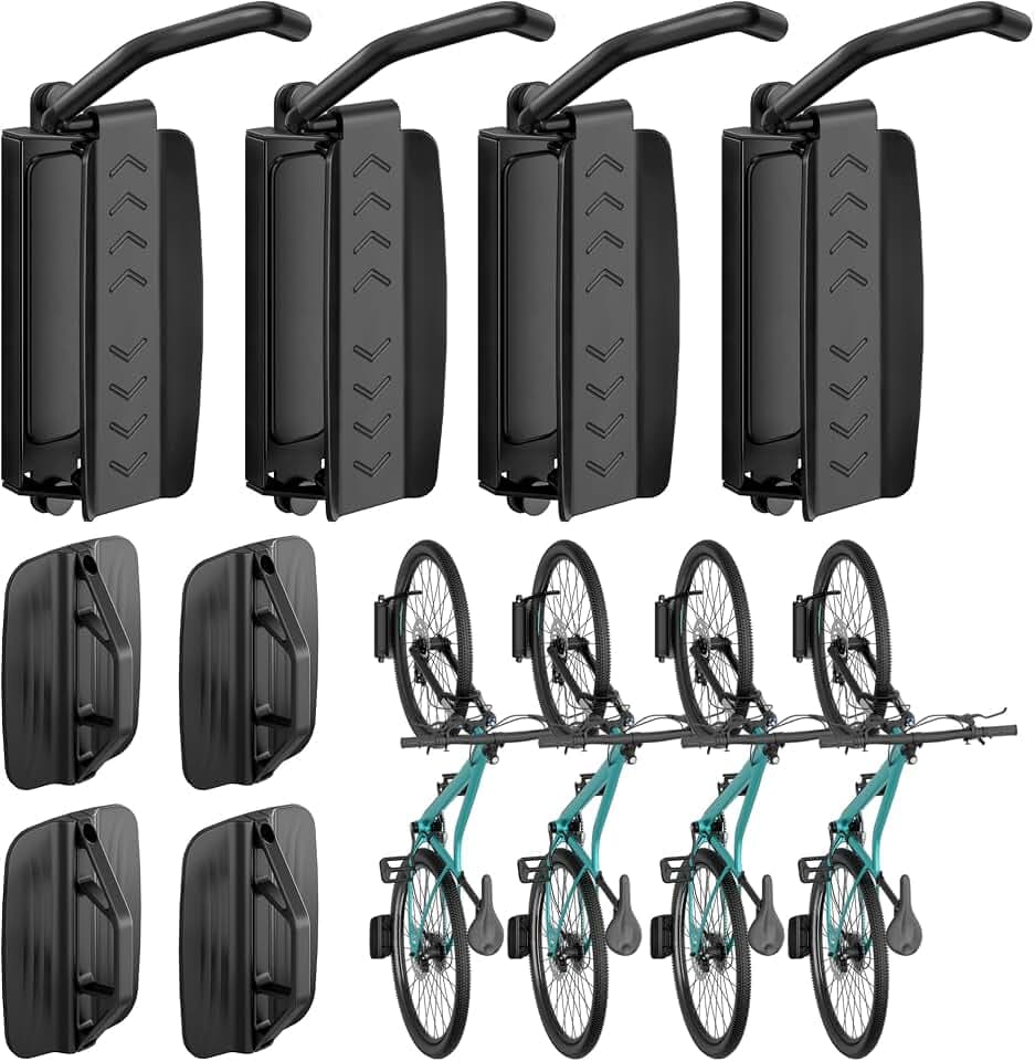 PEGZONE Schwenkbare Fahrrad Wandhalterung, Hält bis zu 35 kg/er, 4 Stück