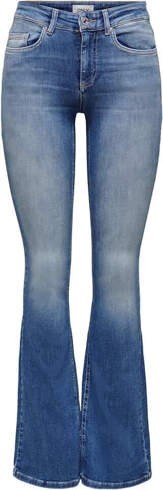 ONLY Female Flared fit Jeans ONLBLUSH Mittlere Taille Flared Jeans