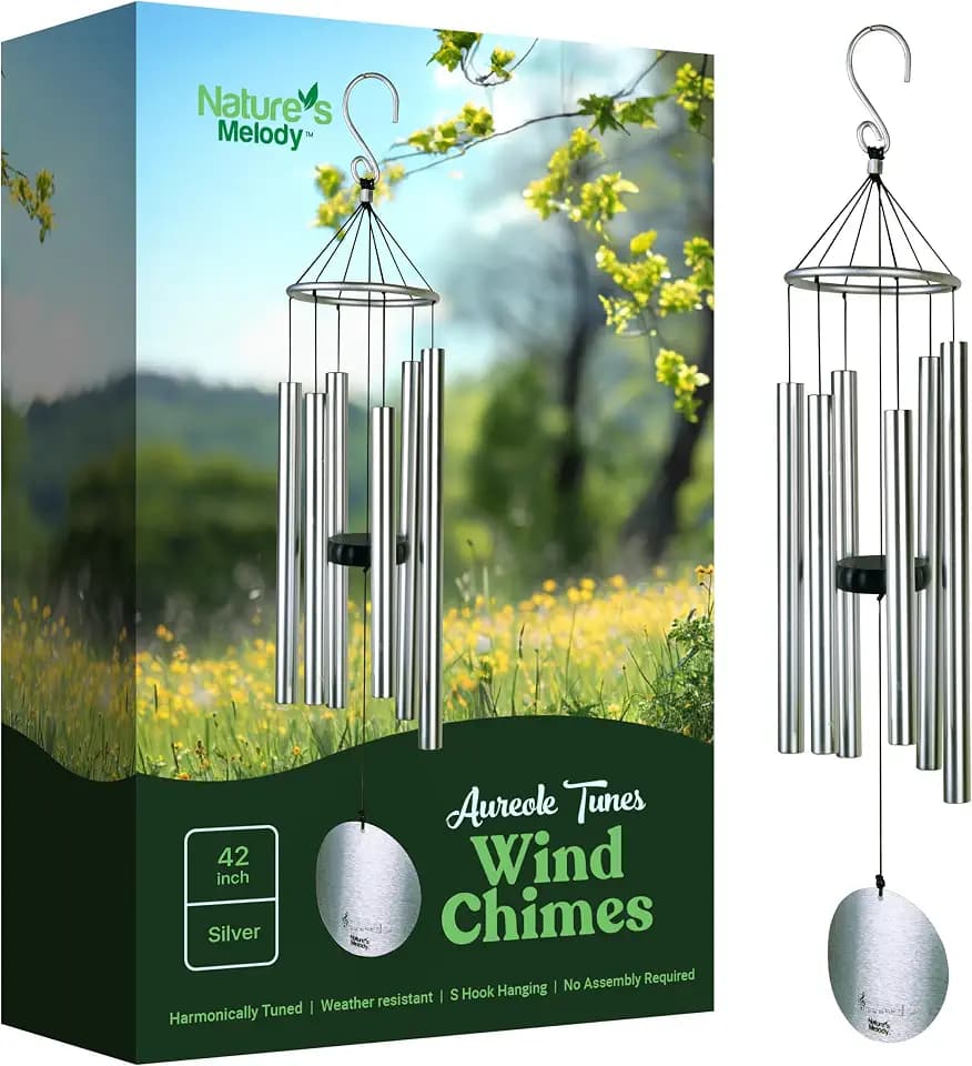 NATURE'S MELODY - Aureole Tunes Klangspiel, ca. 42 Zoll / ca. 106 cm, silberfarben