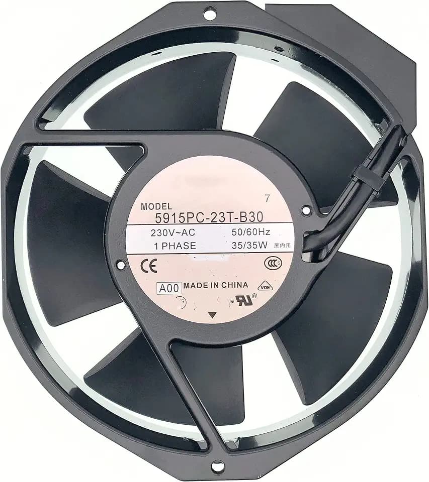 New Aluminum Frame Cooling fan for NMB 5915PC-23T-B30 A00,56 DBA,190 MA, Ball Bearing, 230~AC 50/60Hz 35W, Fan Frame Size: 172x150x38mm ,2-pin.
