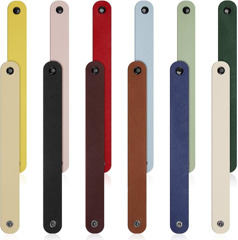 Reginary 12 Pack Leather Bracelet Blank Leather Snap Bracelets Plain Craft Wristband 8.66 x 0.98 Inches Wrist Cuffs Straps for Men Women DIY Jewelry Making(Multicolor)