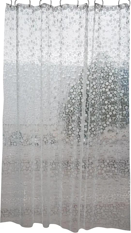 MSV Anti-Schimmel Duschvorhang - Anti-Bakteriell, waschbar, wasserdicht, mit 12 Duschvorhangringen - Eva, „Copenhagen Transparent “ 180x200cm