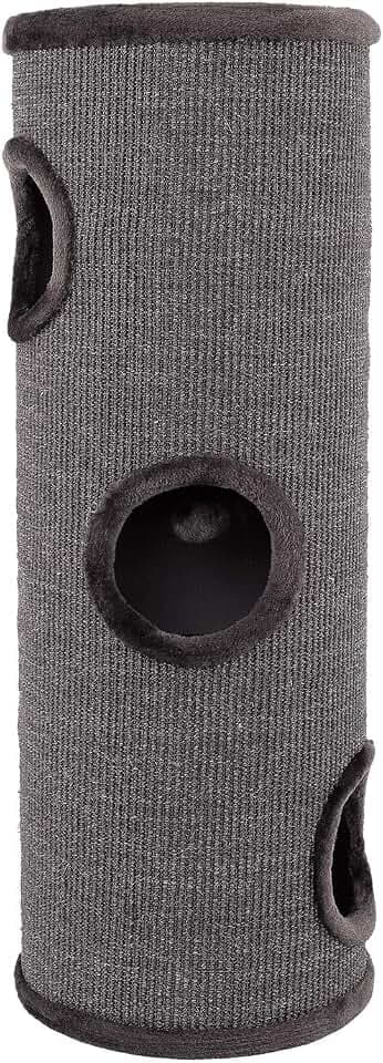 lionto Kratztonne aus Sisal mit Spielball & Plüschrand, Höhe 100 cm, Grau