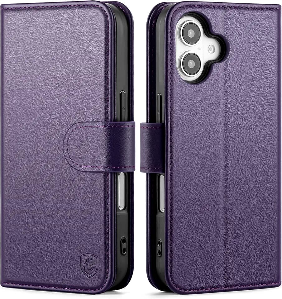 for iPhone 17 Wallet Case with Card Holder,Purple