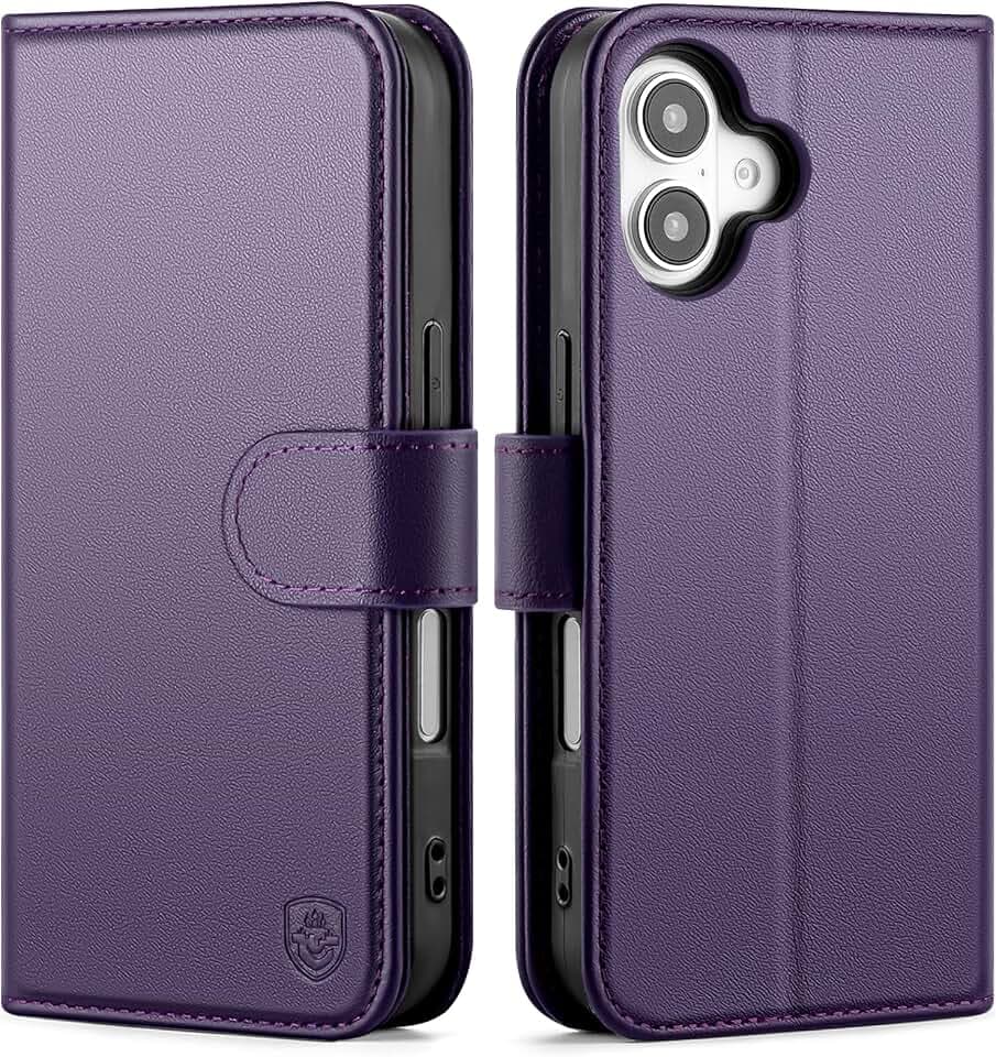 for iPhone 16 Wallet Case with Card Holder,Purple