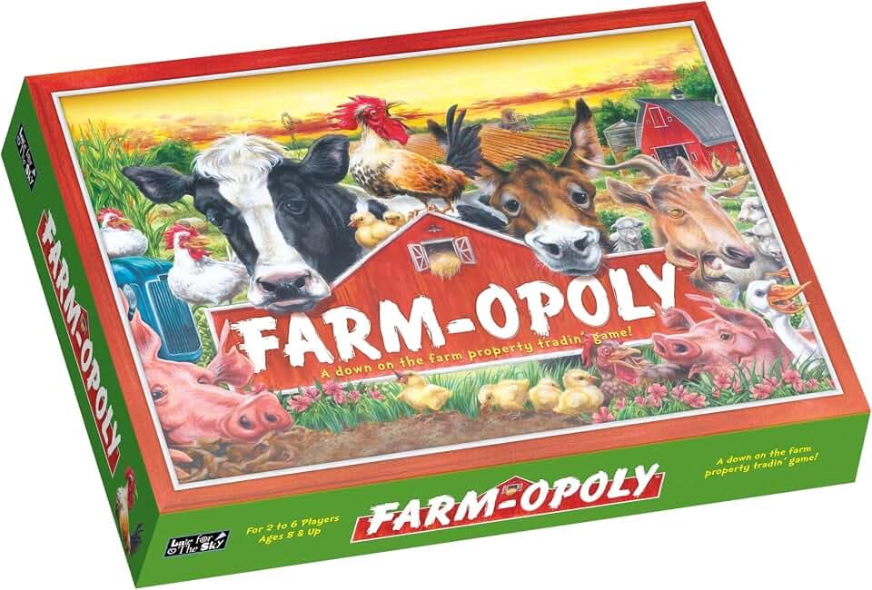 Late for the Sky Farm-Opoly - Family Board Game for Kids and Adults