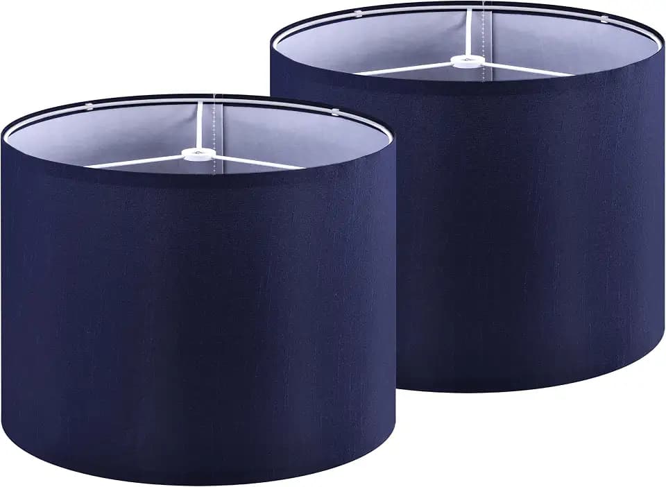 GO&SO Large Blue Drum Lamp Shades for Floor Lamps Table Lamps,16"×16"D×10"H