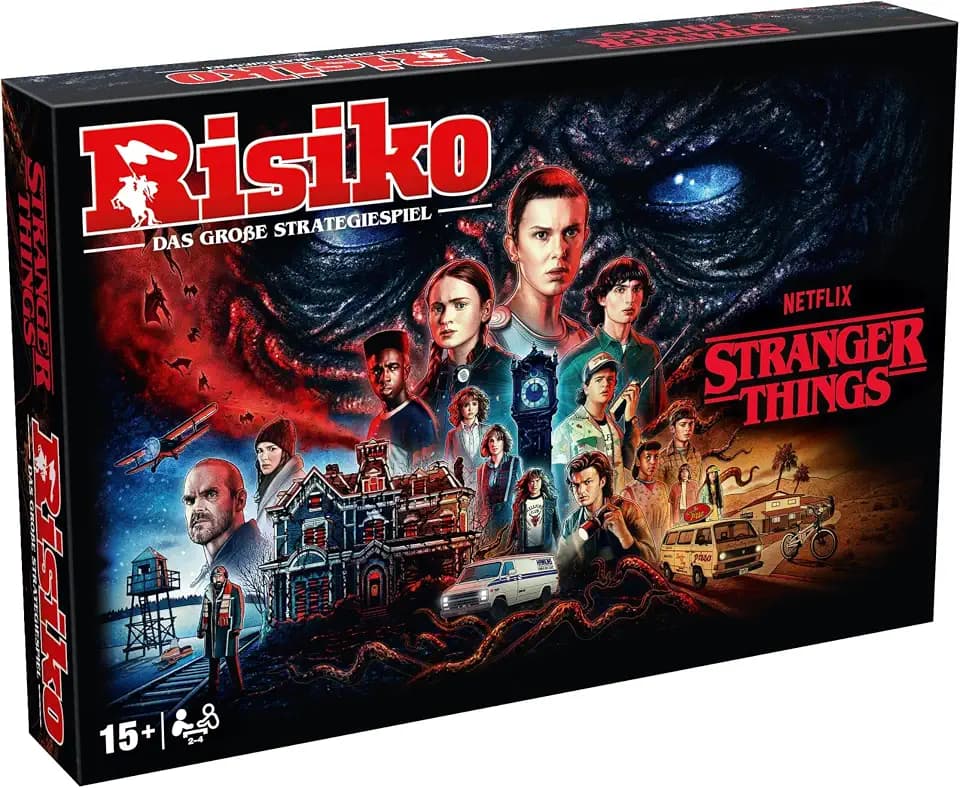 Winning Moves Risiko Stranger Things Edition - Strategie Brettspiele Stranger Things für Fans - Gesellschaftsspiele Risiko Brettspiel - 2+ Spieler ab 15+ Jahren - Deutsch