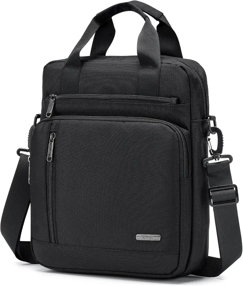 Umhängetasche Herren Groß, Multi-Pocket Schultertasche Herren Laptop 14 Zoll 28x33x10cm Wasserdicht Oxford Sling Crossbody Bag Herrentasche Mit Oberem Griff für Arbeit, Reise