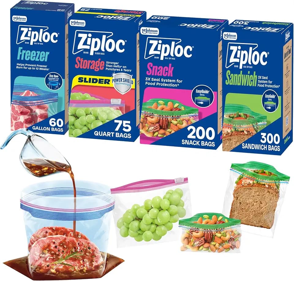 Ziploc Food Storage & Sandwich Bags Variety Pack, 635 Total Bags