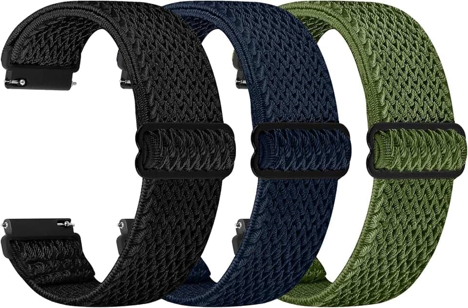 TumpCez Elastische Uhrenarmbänder,16mm 18mm 19mm 20mm 22mm 24mm Schnellverschluss Nylon Armband Verstellbare Aatmungsaktive Sportbänder Ersatzarmband für Herren Damen