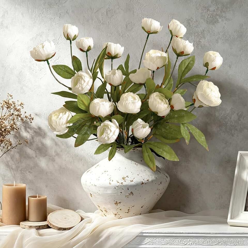 6Pcs Viral Peony Artificial Flowers for Vase