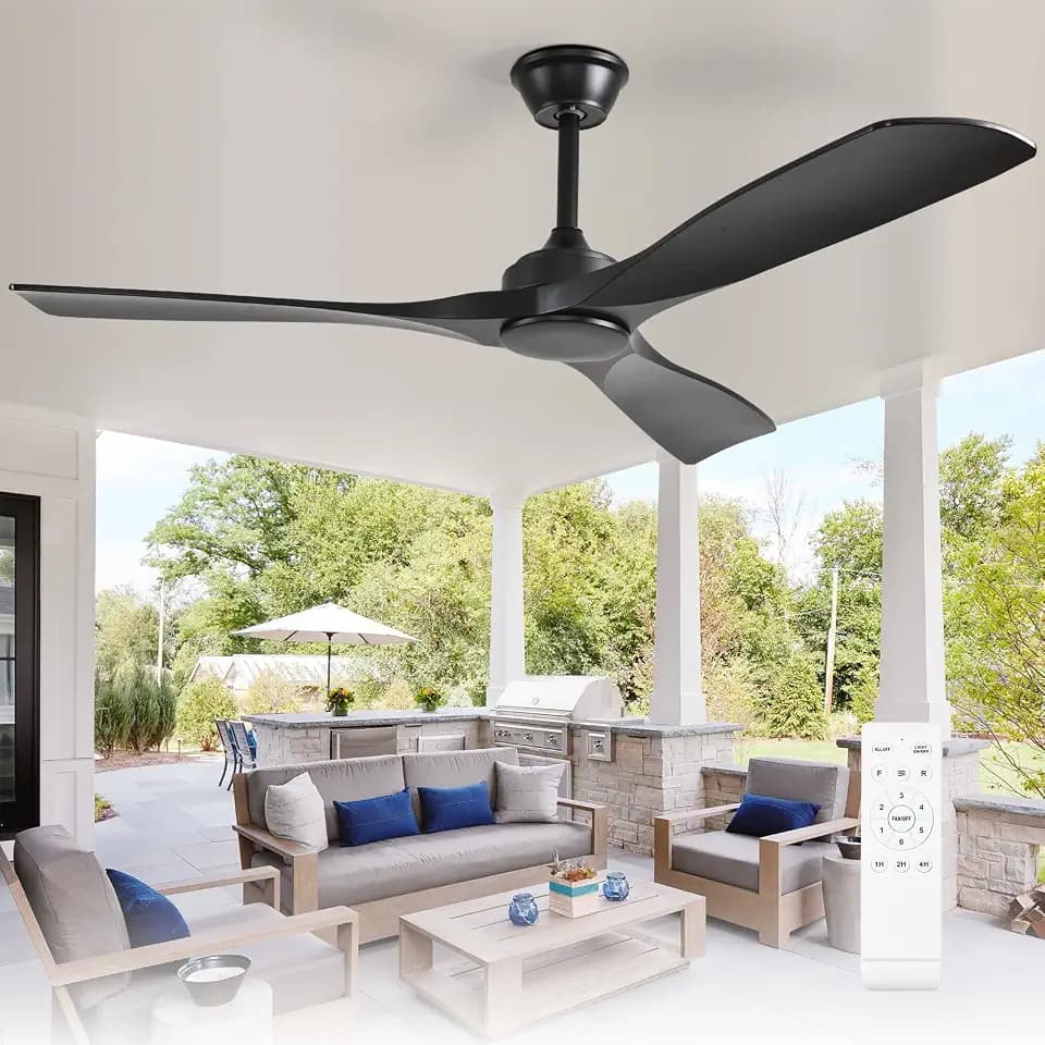 Depuley Ceiling Fan Without Light: 52 Inch 3 Blade Outdoor Fans for Patios