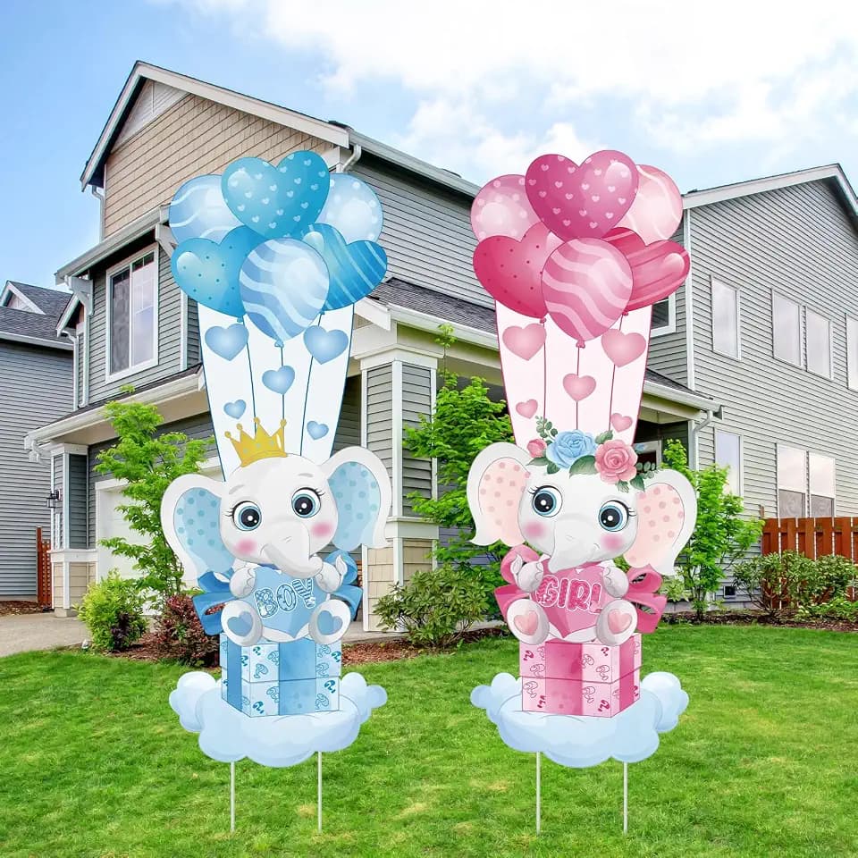 Namalu Gender Reveal Lawn Signs 2 Pack