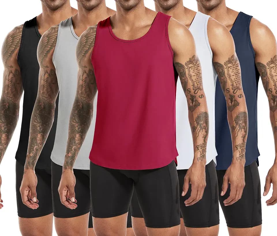 Boyzn 3er Pack Herren Tank Top Fitness Tankshirt Ärmelloses Training Workout Achselshirt Sommer Unterhemd Funktionsunterhemd Laufshirt ts