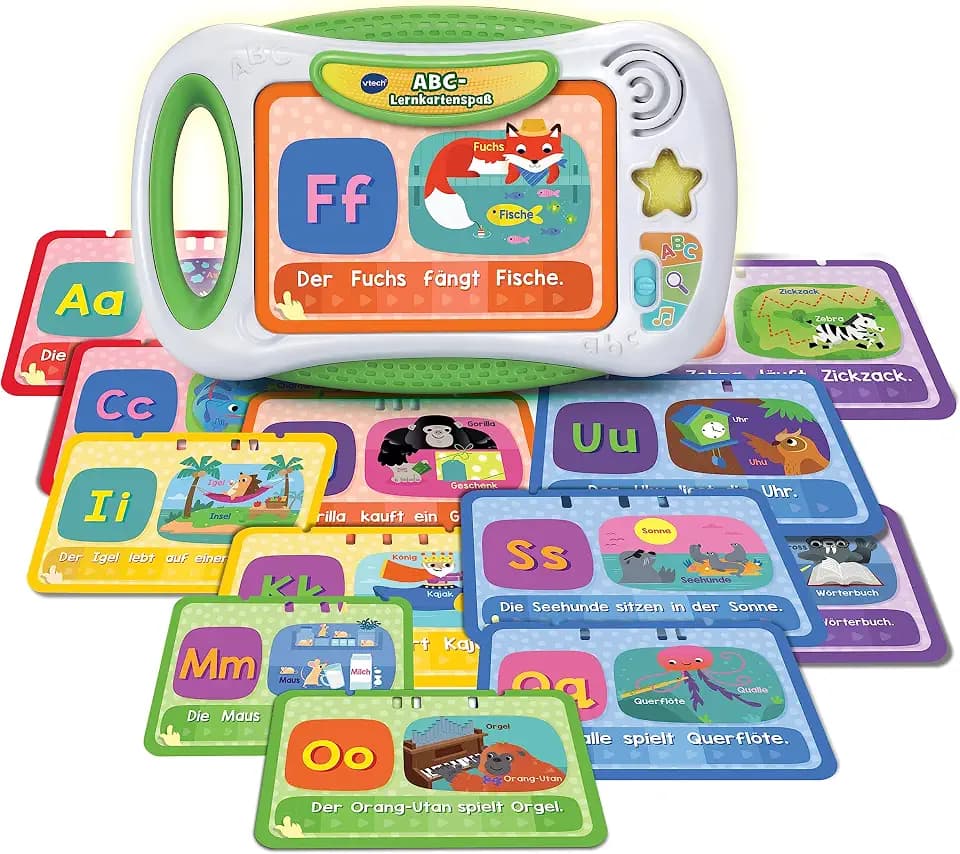 VTech ABC-Lernkartenspaß - Lernkartenboard mit 13 Buchstabenkarten