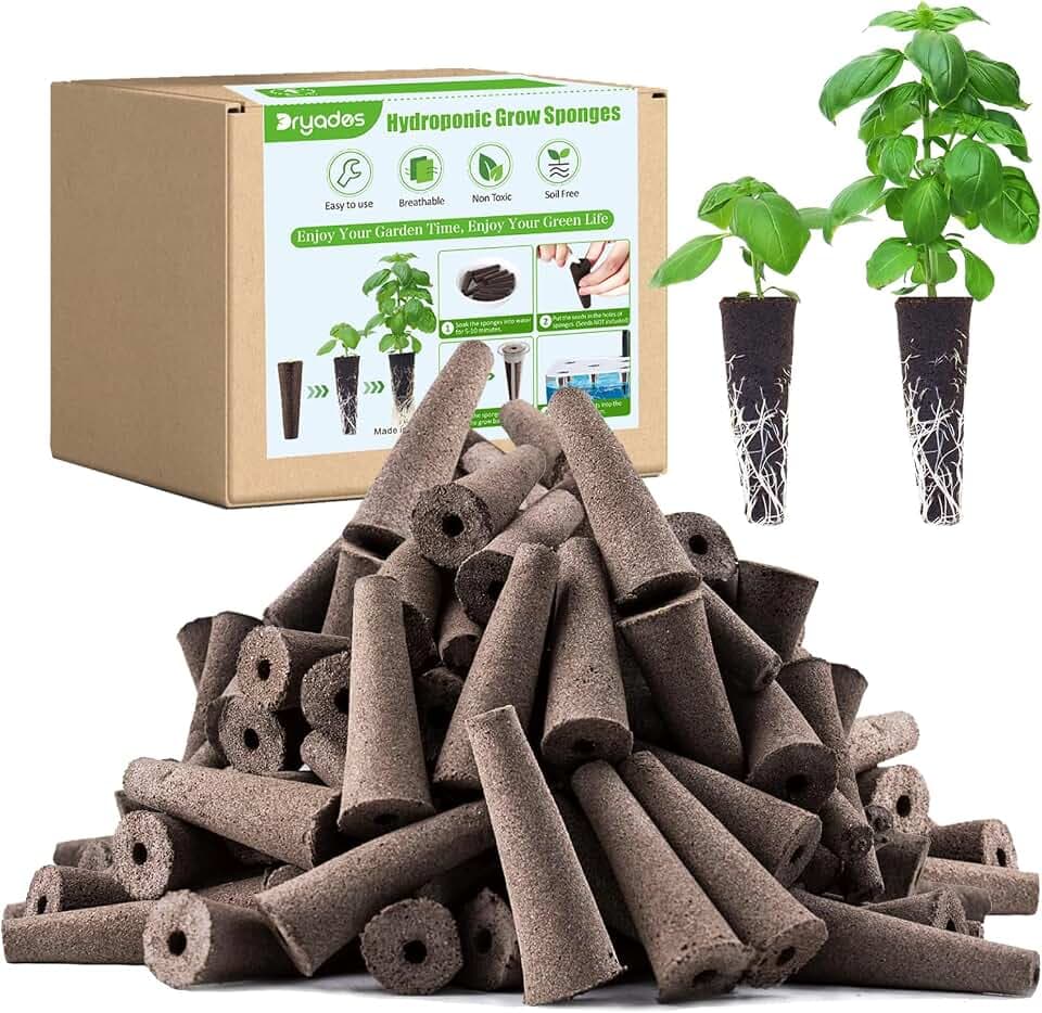 50ct Grow Sponges Hydroponic Root Sponges Compatible Aero Garden iDOO Hydroponics