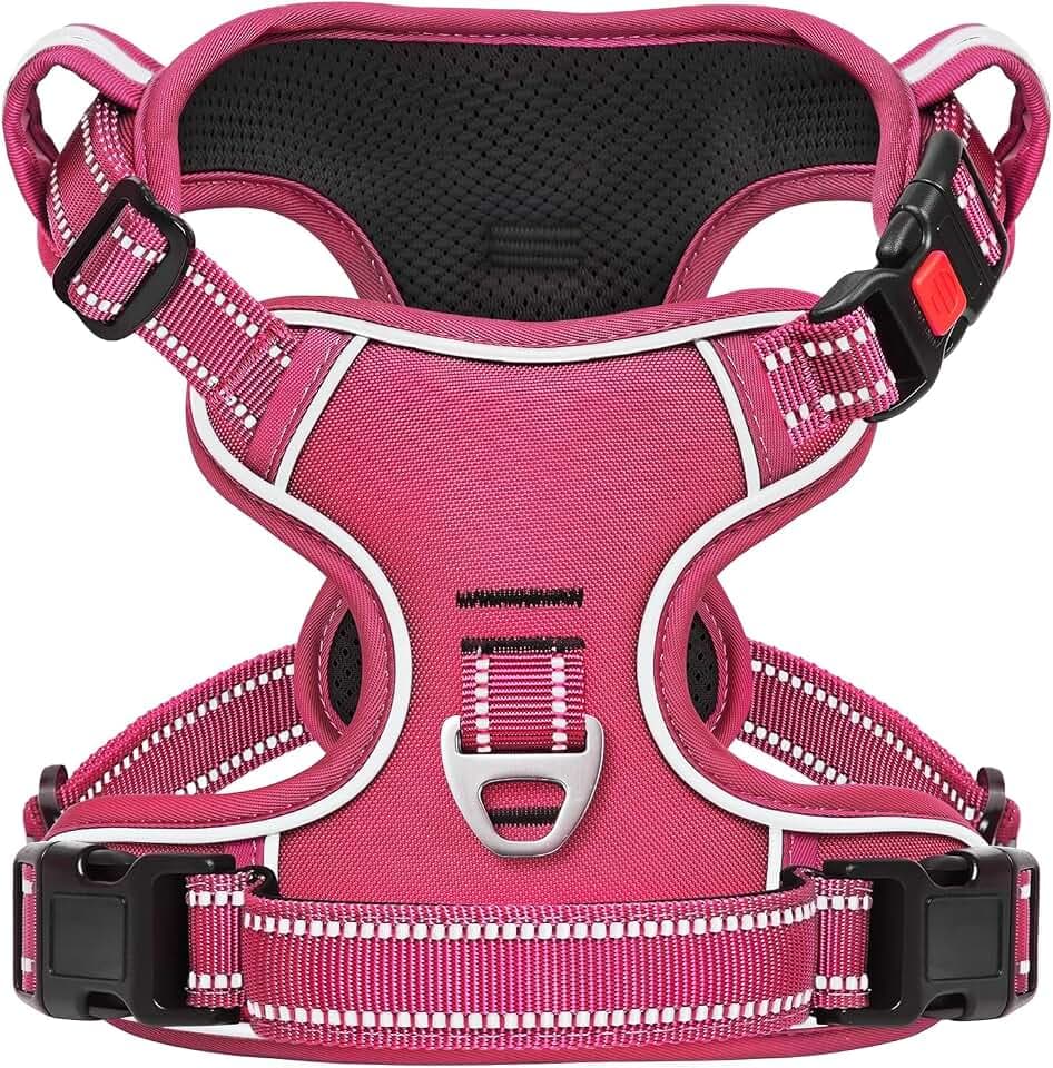 HEELE Hundegeschirr, Abschließbarem Schnappverschluss, Schloss-Fuchsia, S