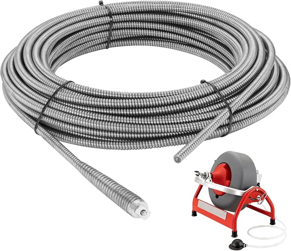 Upgraded 37847 C-32 Inner Core Cable for RIDGID K-3800 and K-375 Drum Machines, 3/8" x 75'Inner Core Cable for Home Drain,Professional Drain Cleaning Equipment, Steel Pipe Snake for Drain Cleaning