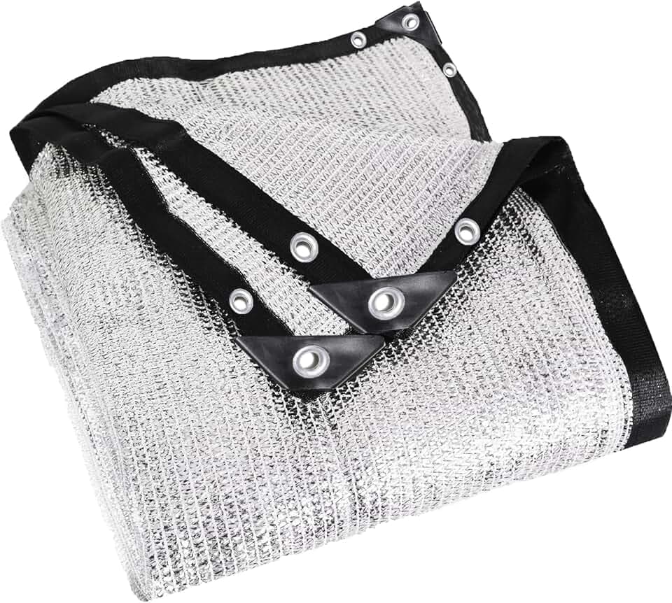 85% Aluminet Shade Cloth with Grommets, Reflective Shade Cover 10 X 18FT