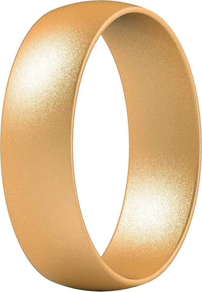 ThunderFit Unisex Silicone Wedding Rings, Rubber Engagement Bands, 6mm Wide