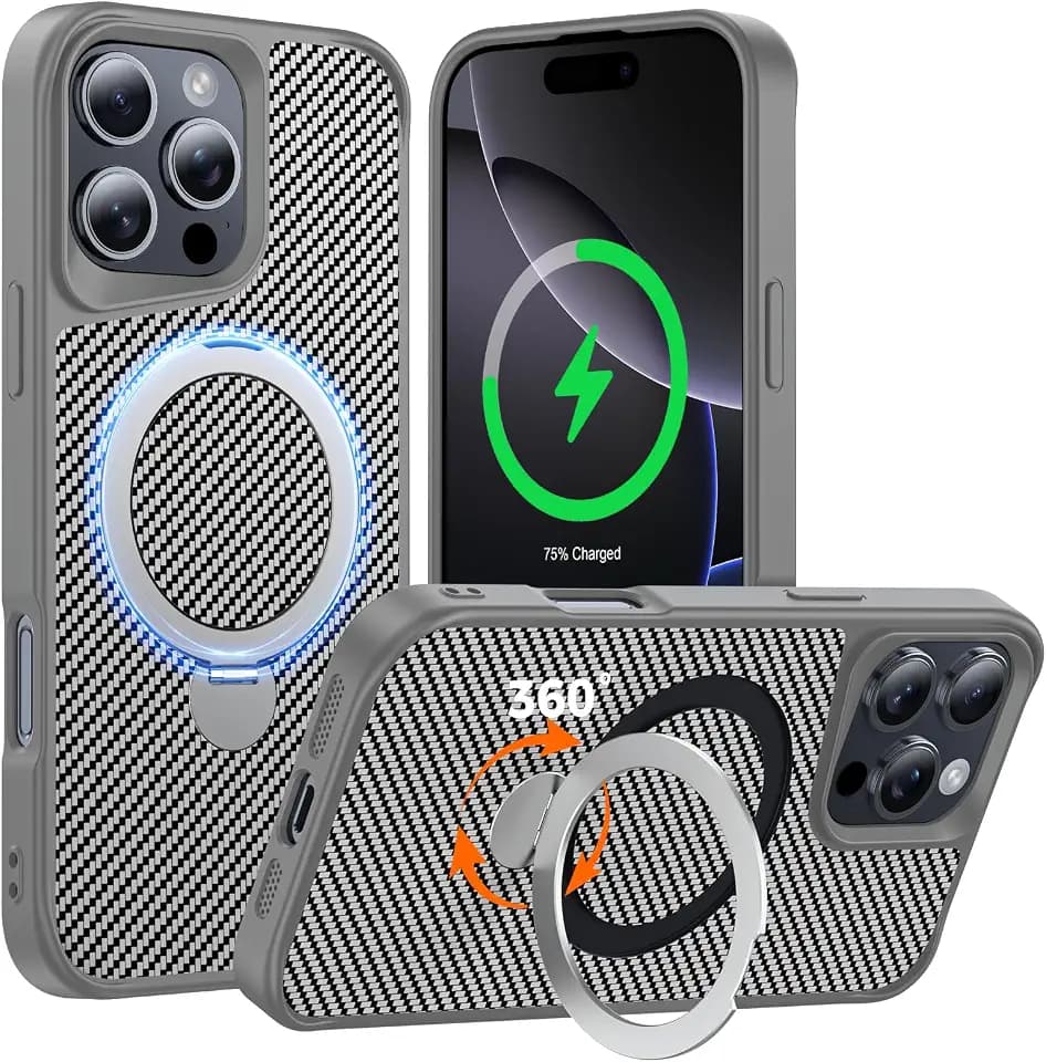 Designed for iPhone 16 Pro Case with Stand, Natural Titanium