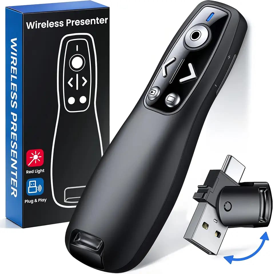 Presenter mit laserpointer & Dual-USB-A&USB-C Empfänger