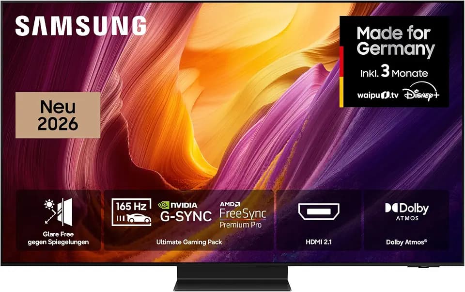 Samsung OLED S95H 4K 65 Zoll (163 cm), UHD Fernseher, Antireflexion mit Glare Free, OLED HDR pro, Ultimate Gaming Pack (NVIDIA G-SYNC & AMD FreeSync Pro) mit 165Hz, HDMI 2.1, Dolby Atmos, Smart AI TV