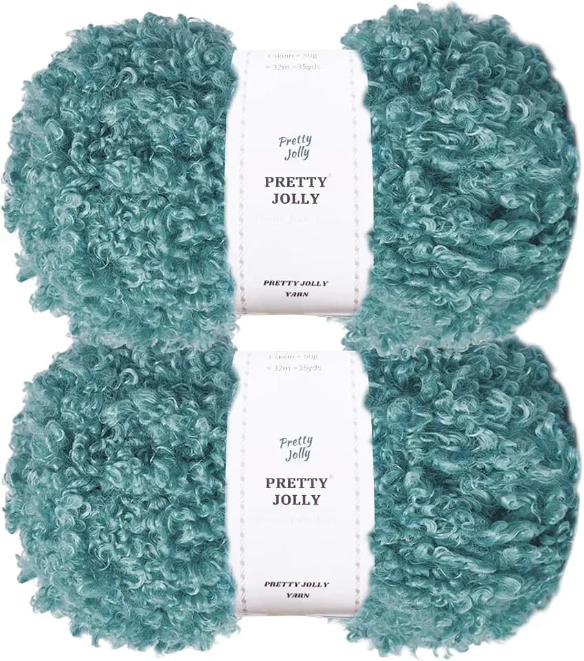 Pretty Jolly Teddyfell-Garn, superweiches, klobiges, flauschiges Kunstfell, Gesamtlänge 2 × 50 m (100 g × 2) – Salbei