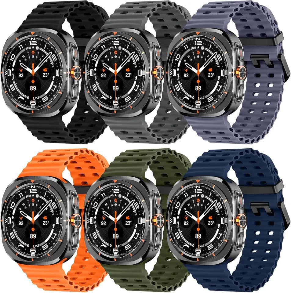 Acextro 6 Pack Marine Sport Band Compatible with Galaxy Watch Ultra Bands